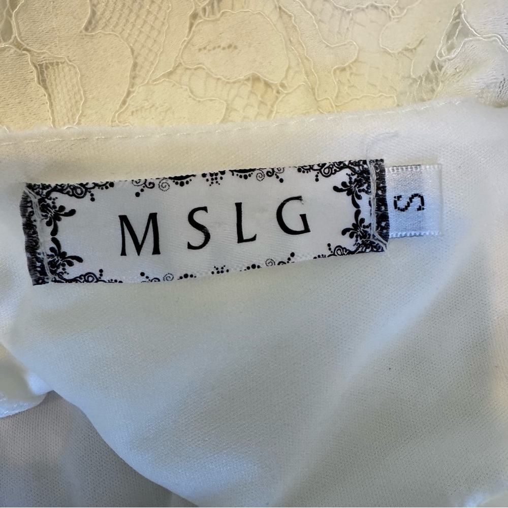 MSLG Elegant White Lace Midi Dress - Picture 13 of 15